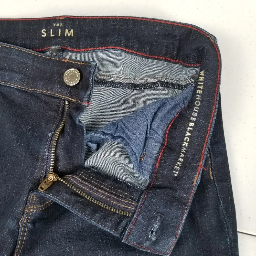 White House Black Market Jeans Dark Wash The Slim Excellent Size 0S